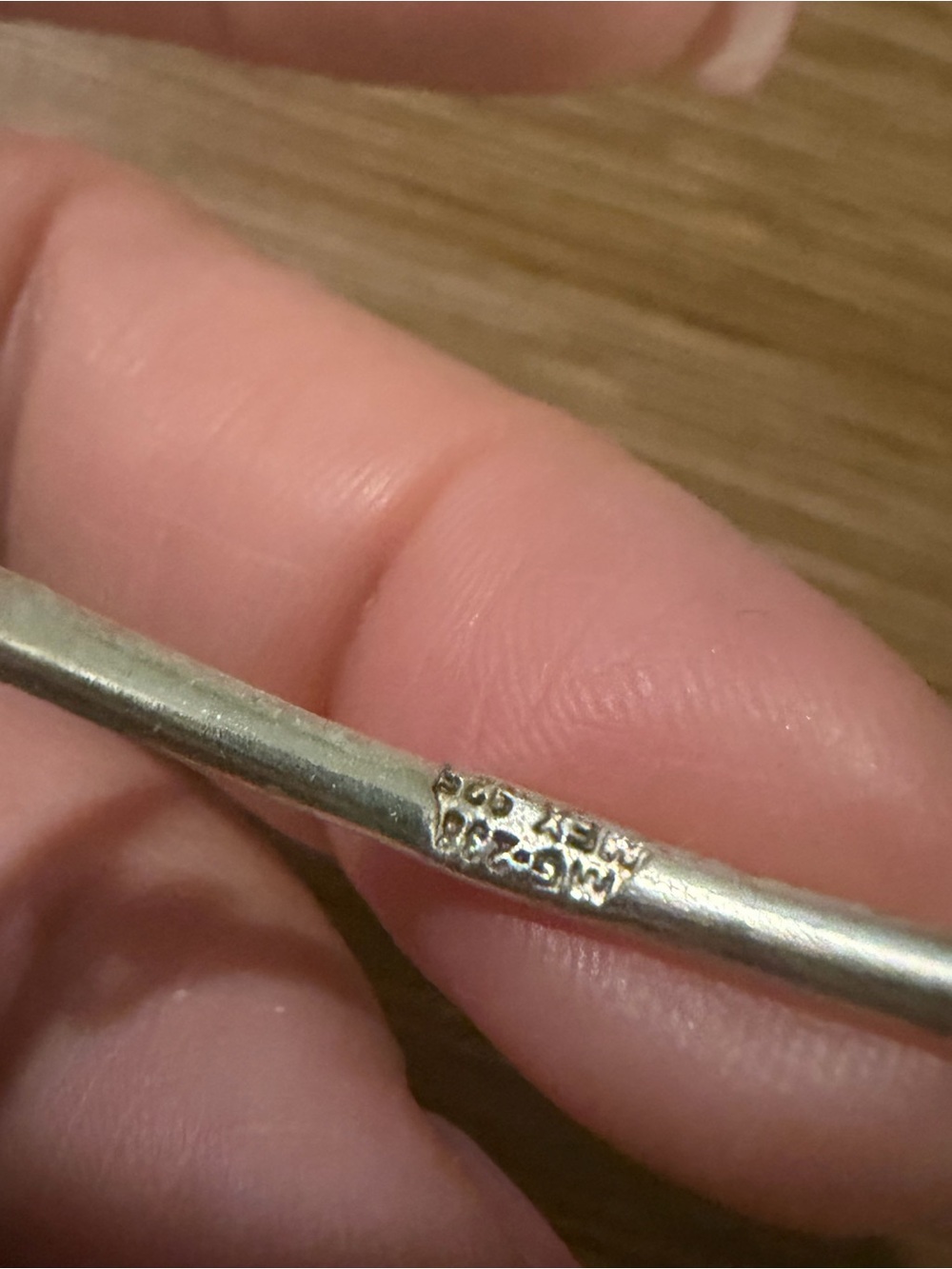 Vintage Mexican Sterling Silver Floral Motif Bangle Bracelet - Silver 925 - Picture 4 of 4